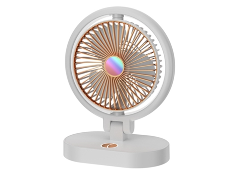 Ventilador de mano, batería de larga duración, motor sin escobillas, ajuste de aire de 4 velocidades, blanco BISBISOUS