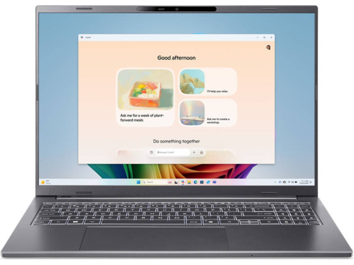 Portátil ACER ASPIRE 16 AI A16-11M-X79A (16'' - Qualcomm Snapdragon X1-26100 8C - RAM: 16 GB - 512 GB SSD - Qualcomm Adreno)