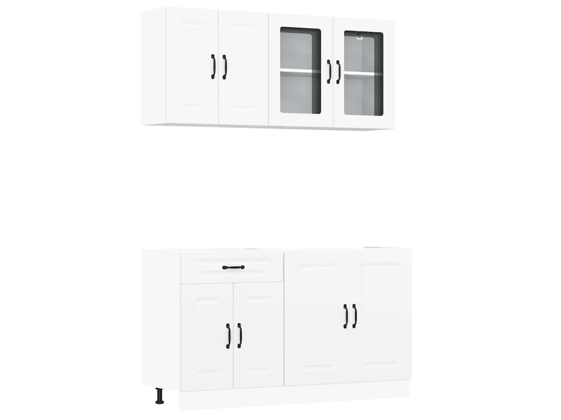 Conjunto 4 Mueble de cocina Kalmar blanco VIDAXL madera contrachapada