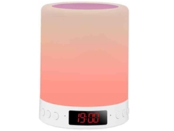 Luz Nocturna Regulable Lámpara De Mesita De Noche Sensible Al Tacto con Reloj Despertador Digital Lámpara De Columna Bluetooth para Ayuda BISBISOUS