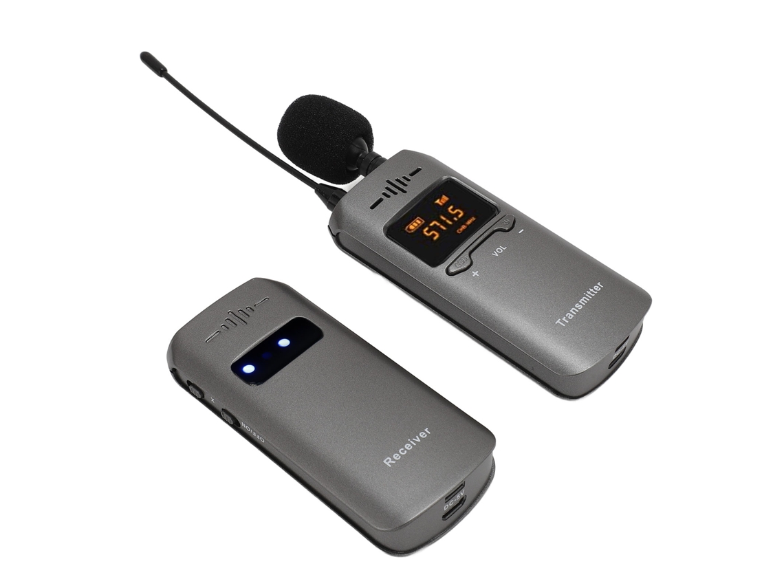 Micrófono De Solapa Inalámbrico Uhf, Batería De 800 Mah, Cancelación De Ruido, Monitorización En Tiempo Real Para Teléfono Móvil Y Cámara.