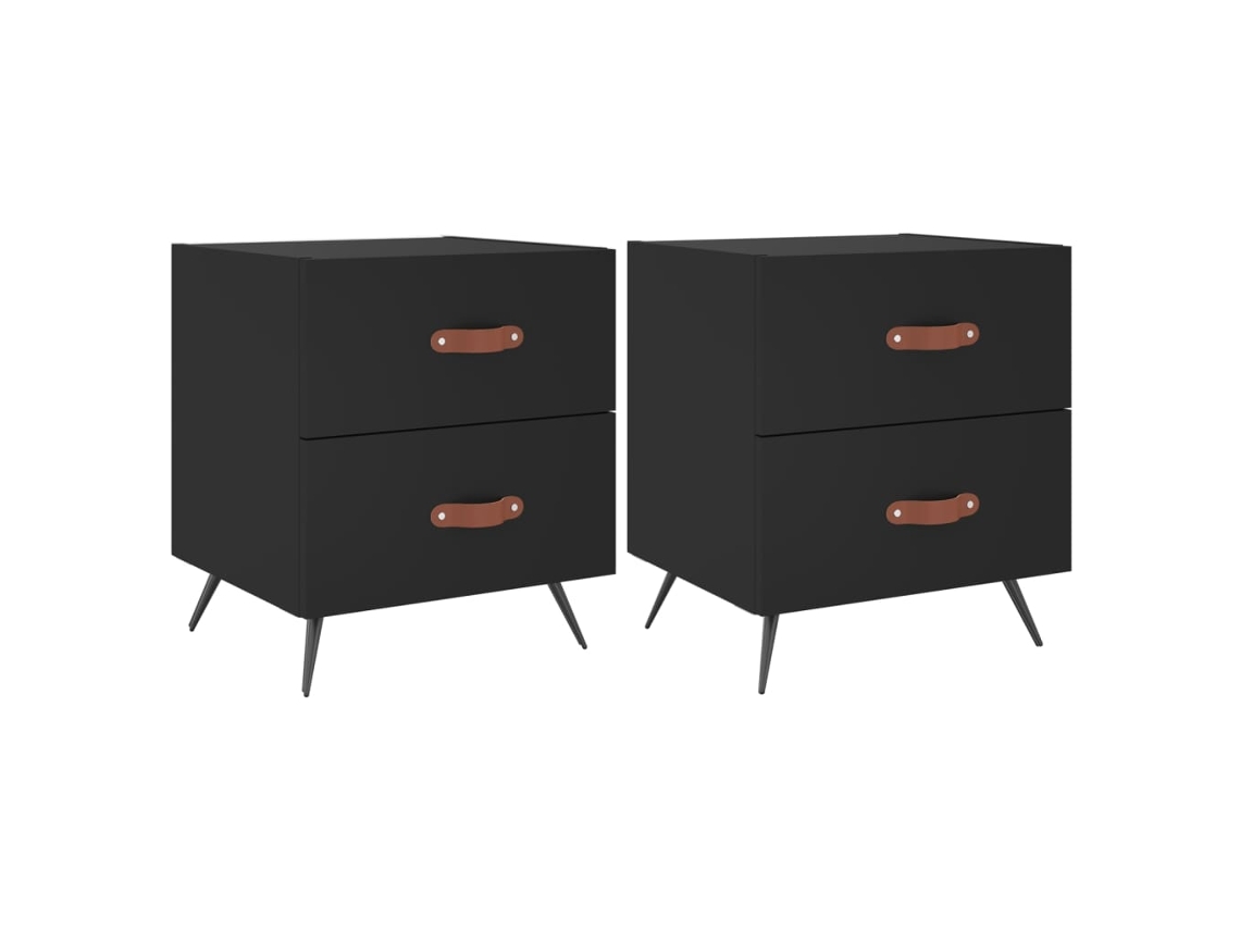 Mesitas de Noche 2 Pzs 40X35X47,5 Cm Deriv. de Madera Negro