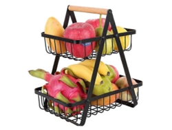 Omni-rack De Verduras De 2 Capas, Canasta De Almacenamiento Desmontable Para Frutas Y Verduras, Soporte Metálico Multifuncional