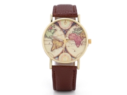 Elegante Reloj De Pulsera Analógico De Cuarzo Para Mujer Con Correa De Piel Sintética Marrón - Estilo De Moda