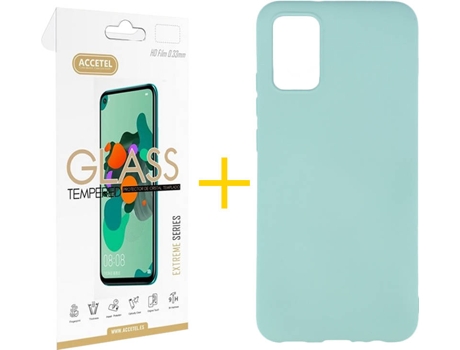 Kit Funda + Protector de Pantalla Samsung A02s ACCETEL 2801 Verde