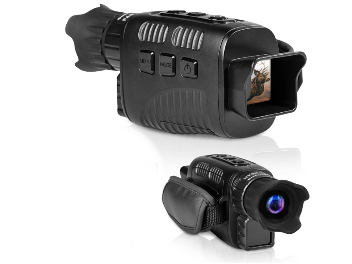 Monocular digital de visión nocturna con infrarrojos para viajes con 100% de oscuridad. Guarda fotos y vídeos. Negro. Yizhood.