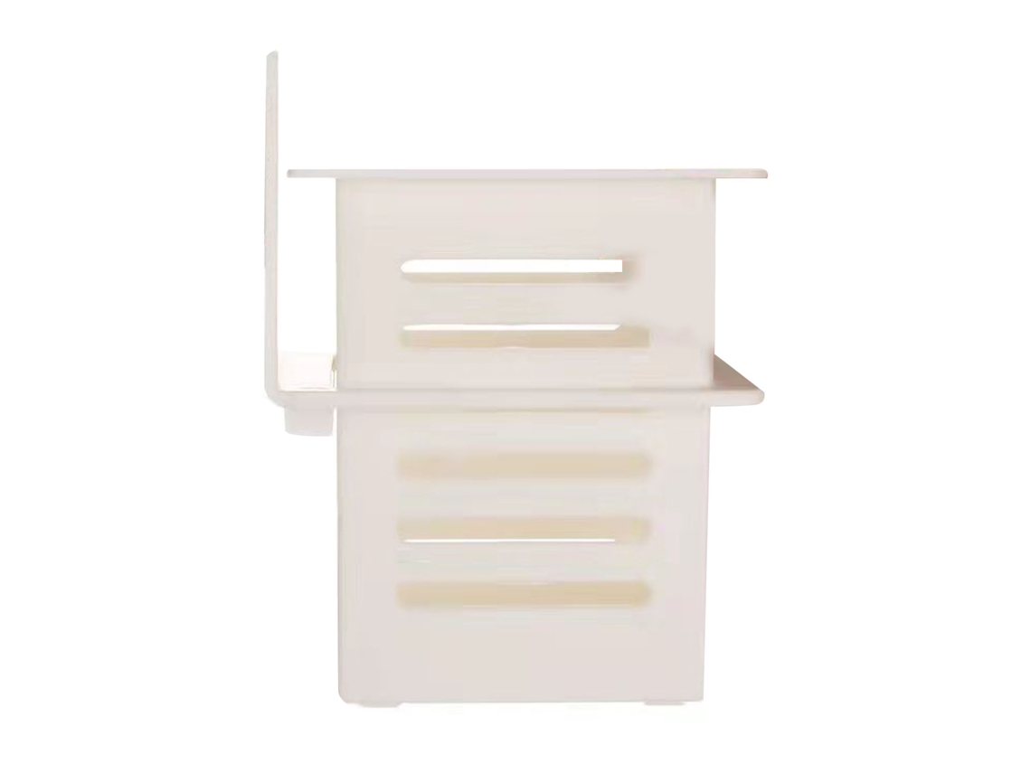Estante De Drenaje De Plástico Adhesivo Blanco Para Baño Y Cocina Con Cesta Para Palillos