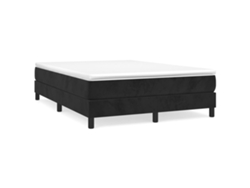 Maison Exclusive - Cama Box Spring Con Colchón Terciopelo Negro 140x200 Cm