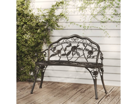 Banco de jardín VIDAXL Negro Aluminio (100x54x80 cm)
