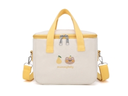 Linda lonchera bordada, bolsa térmica para el almuerzo, útiles escolares amarillos Hexinyigjly
