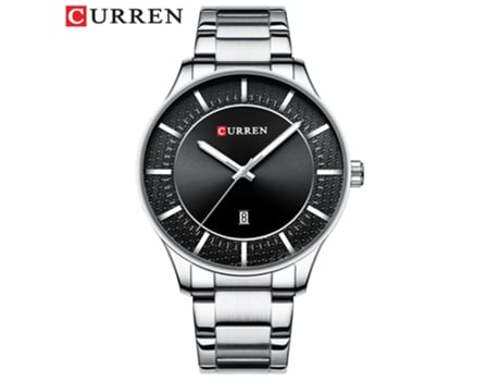 Relojes de Moda para Hombres Reloj de Pulsera de Negocios de Cuarzo Reloj Calendario para Hombres-Concha Blanca Negra LUUCOZK