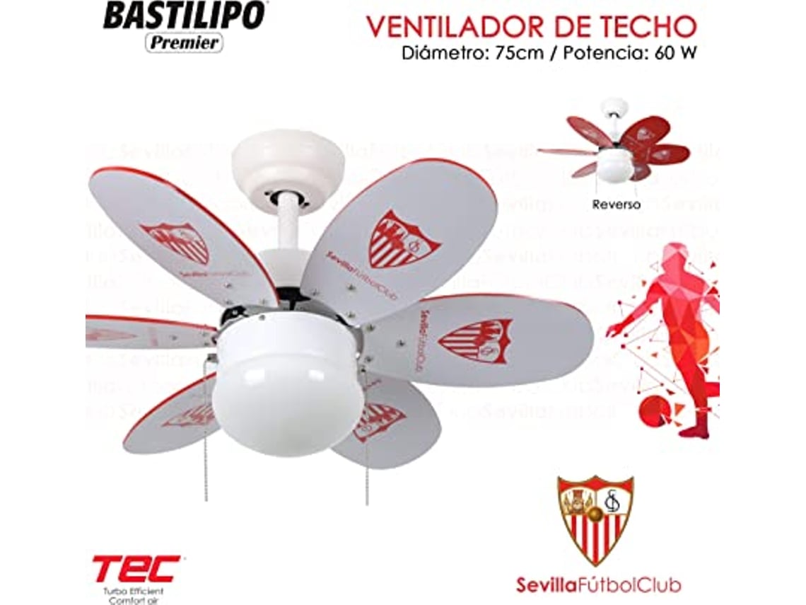 medio Ideal Ventilar Ventilador de Techo BASTILIPO Sevilla Fc