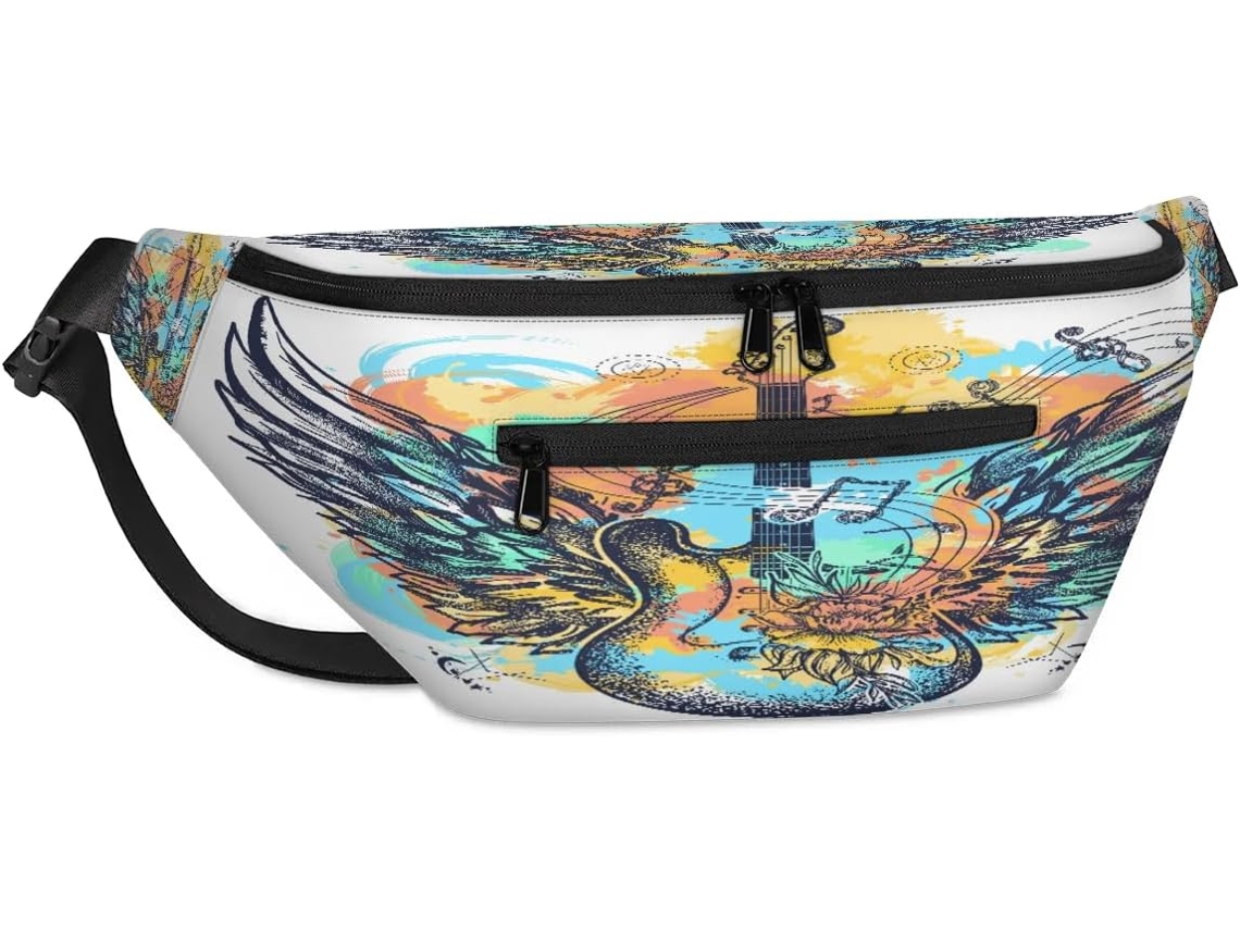 Bolso Bandolera Unisex Estampado Música Arte Rock Para Hombre Mujer Bolso Cruzado Informal Gran Capacidad P