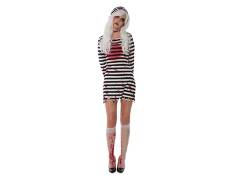Disfraz de prisionero zombi sangriento infectado para mujer, disfraz de HalloweenM