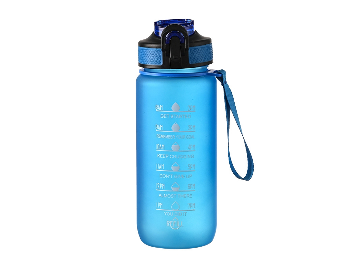 Botella deportiva MDUG de 700 ml con degradado, correa para el hombro y pajita azul (no aplicable)