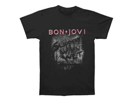 Camiseta ROCKINSTONE Bon Jovi resbaladizo cuando mojado camiseta del álbum (Algodón - L)