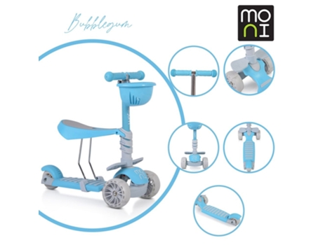 Patinete Infantil BUBBLEGUM con Asiento Regulable blue MONI