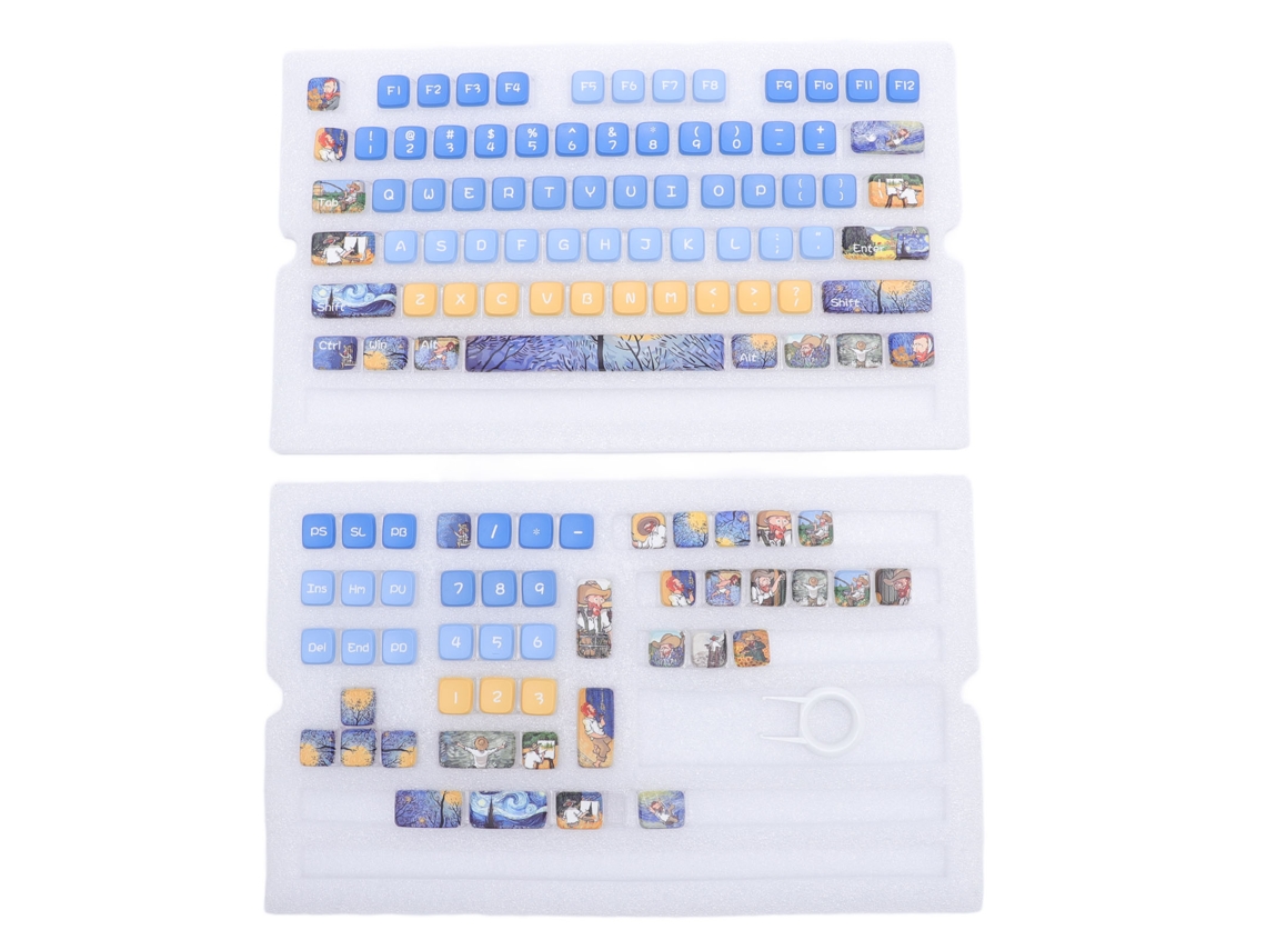Keycaps Para Teclado Mecânico Pbt Msa 122 Teclas Transparente 4 Lados Sublimação 5 Lados Universal