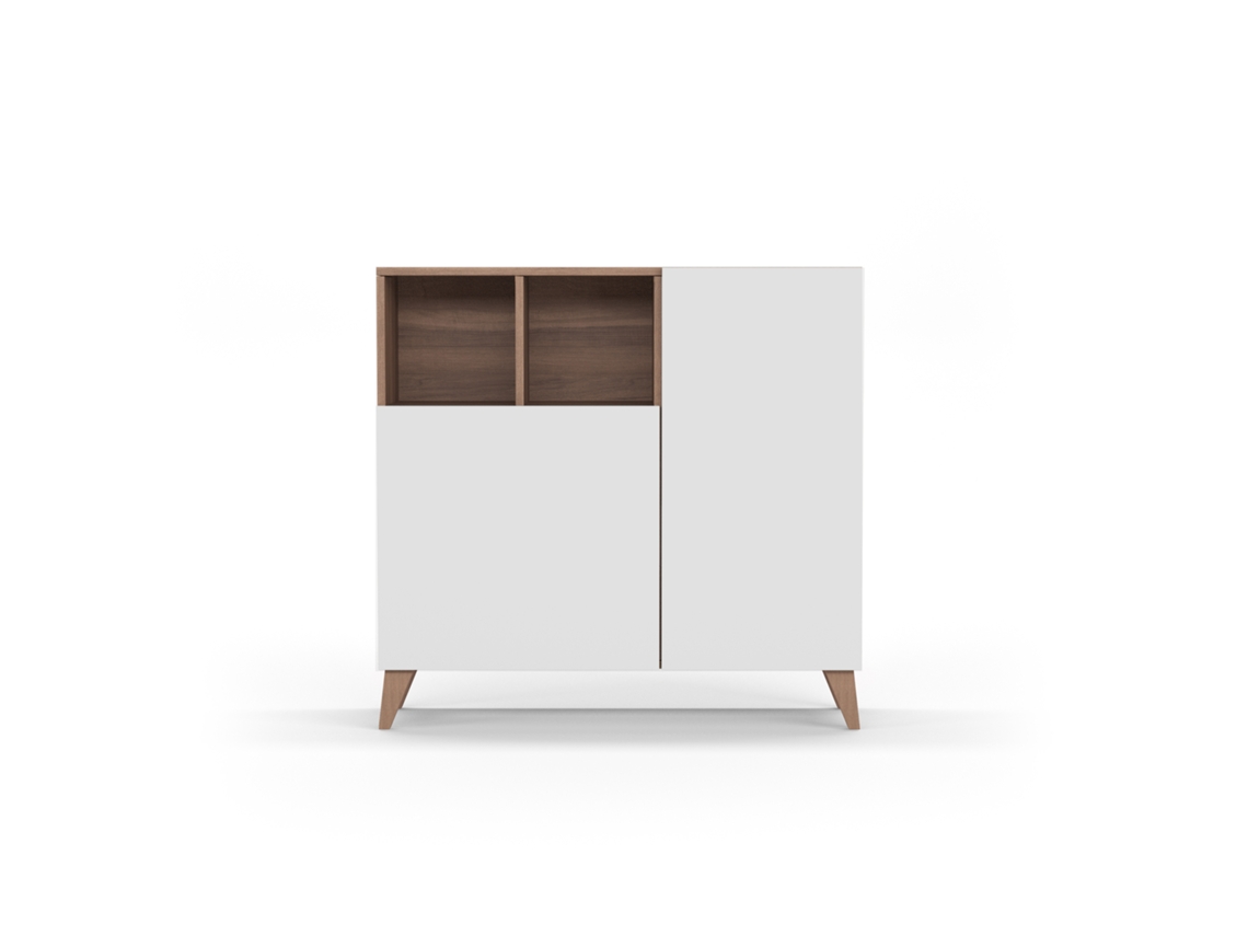 Zapatero HERDASA Oslo Nogal, Blanco (87 x 90 x 27 cm)