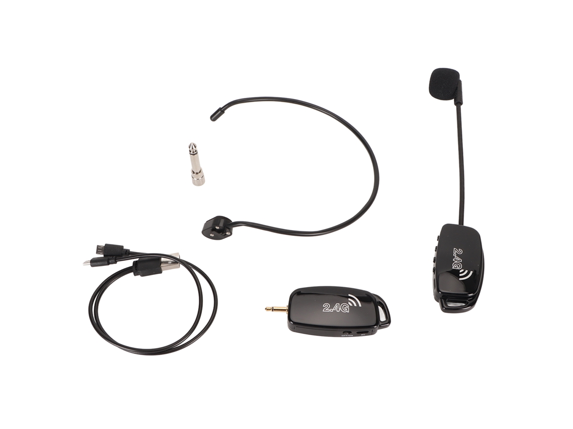 Microfone Headset Sem Fio 2.4g Uhf Redução De Ruído Estável Para Professor Palco Outdoor