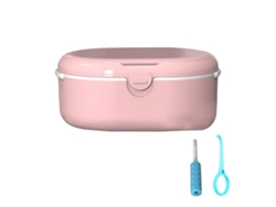 Estuche portátil para prótesis dentales con cesta adhesiva y herramientas de limpieza