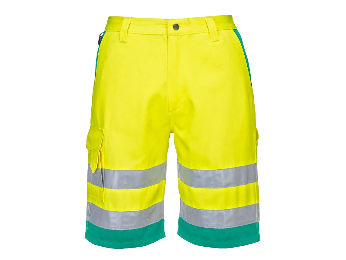 Bermudas ligeras de polialgodón de alta visibilidad Portwest / Azul marino y naranja / M
