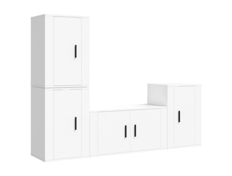 Conjunto 4 de muebles para TV VIDAXL madera contrachapada blanco
