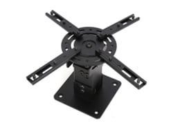 Soporte técnico para proyector de aluminio con rotación de 360° y brazos ajustables.