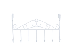 Gancho Para Puerta Con 7 Ganchos, Organizador Para Toallas, Bolsos Y Abrigos, Blanco, 42,5 X 24,5 Cm