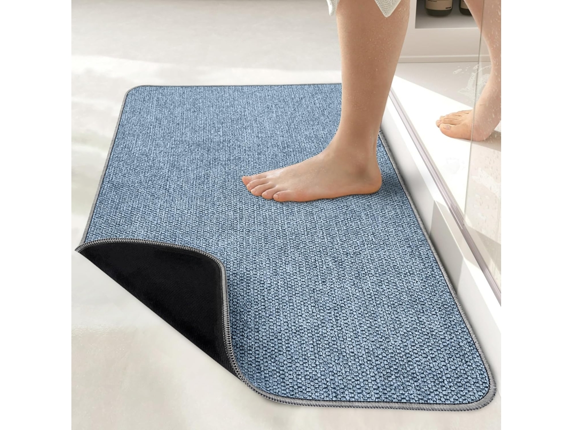 Alfombrilla De Baã±o Con Base De Goma Antideslizante, Absorbente Y De Secado Rã¡pido (azul/30x40 Cm) Gertiz