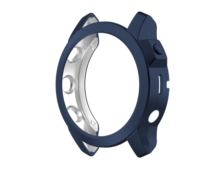 Caja de reloj con galvanoplastia hueca de medio embalaje de TPU Garmin Fenix 7X (azul medianoche)