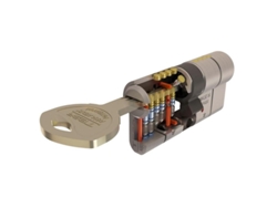 Cilindro tesa seguridad t70  30x30 latonado leva corta