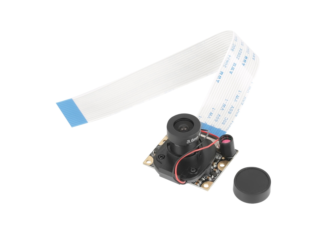 Módulo de cámara de 5 megapíxeles con visión nocturna y desconexión automática por infrarrojos para Raspberry Pi.