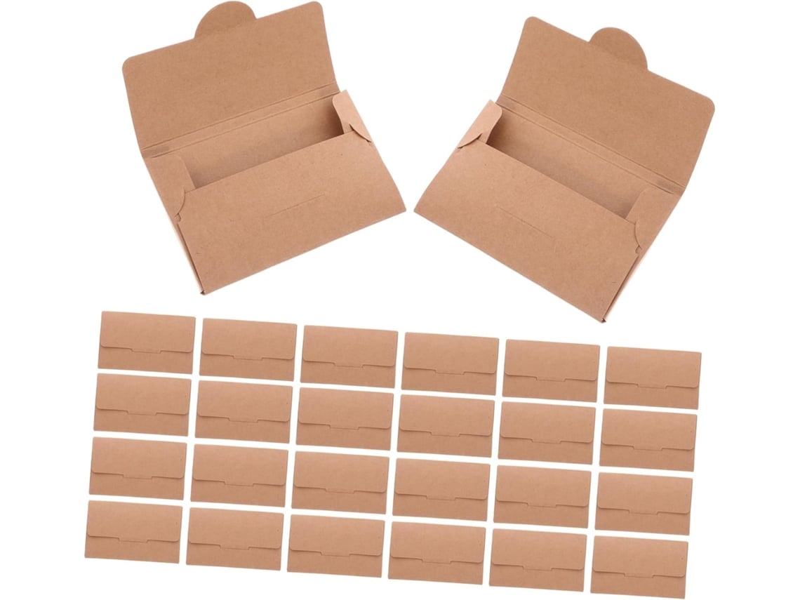 50 Fundas De Papel Kraft Para Tarjetas De Crédito E Identificación, Con Protección Magnética.