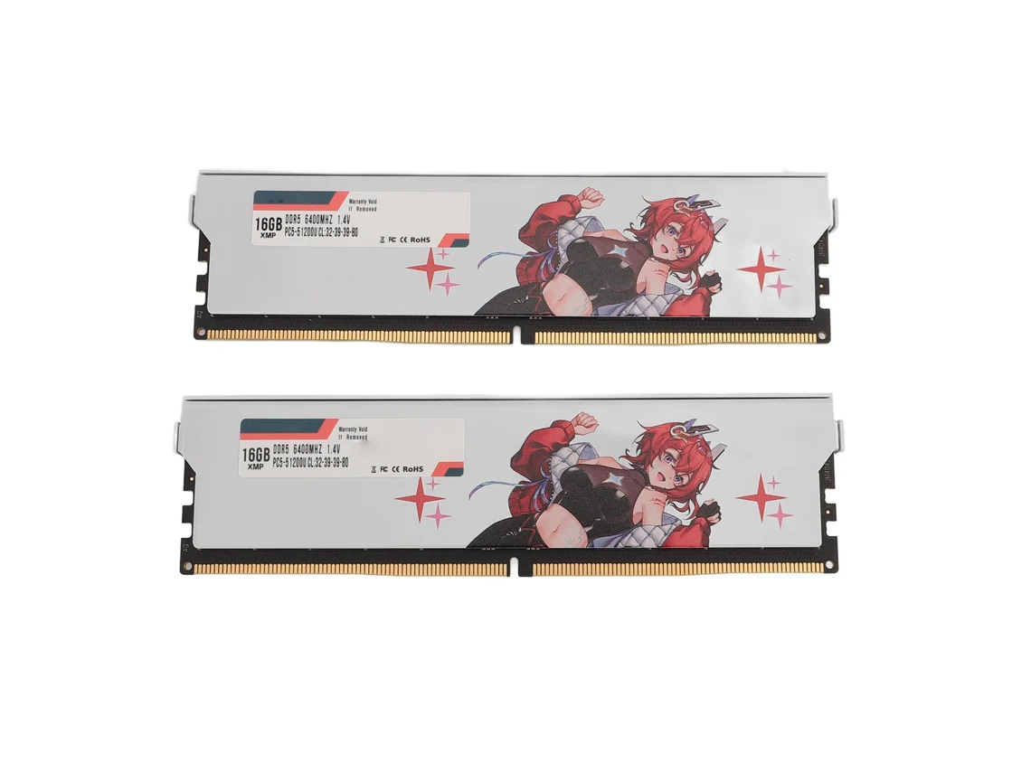 Módulo De Memoria Pc 2x16gb 32gb 6400mhz Ddr5 Ram Para Desktop Luz Dourada