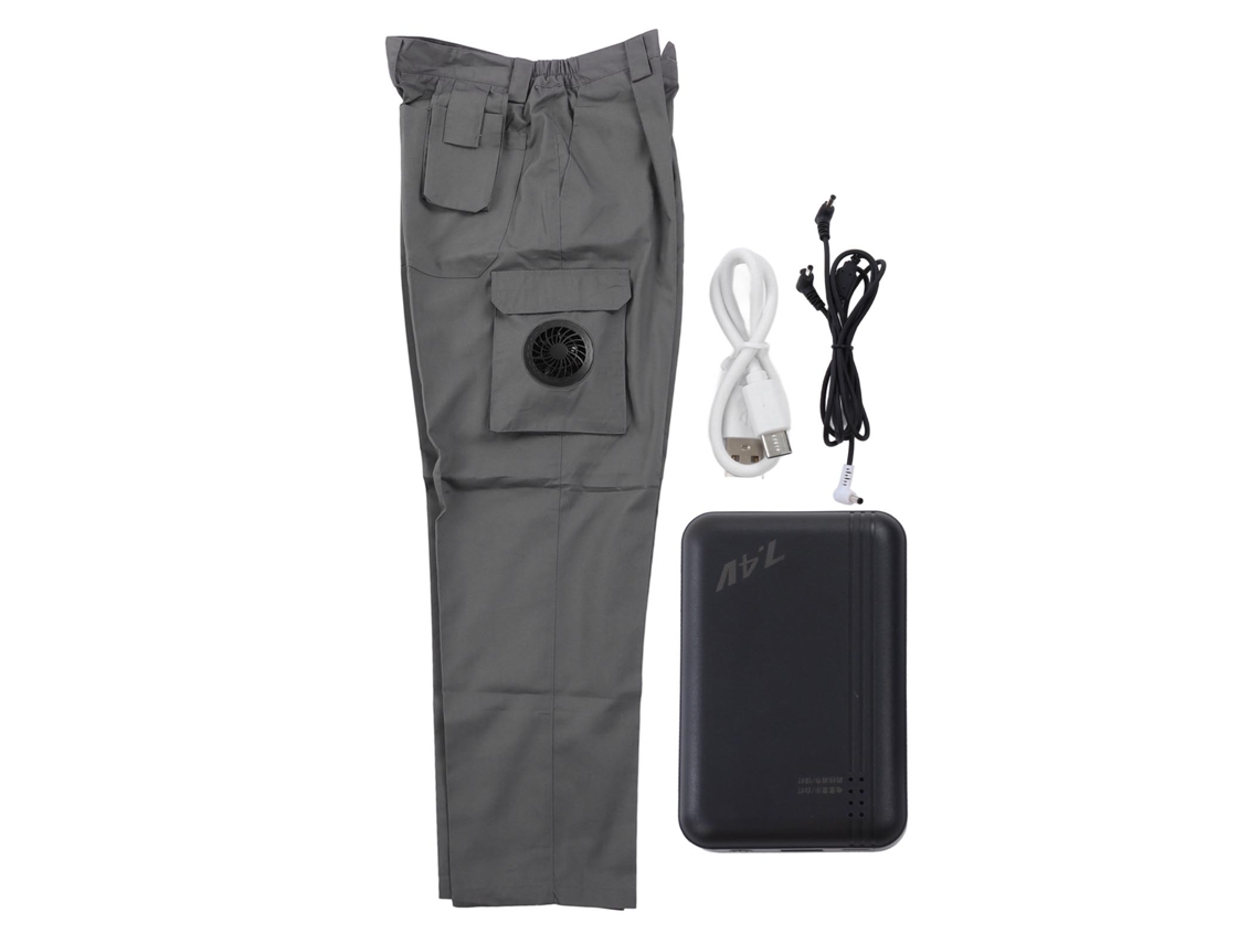 Braguitas de verano con ventilador de aire acondicionado, XL, gris claro
