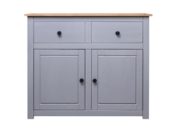 Aparador | Mueble De Comedor | Buffet De Madera Maciza Pino Estilo Panamá Gris 93x40x80 Cm Wsd439623