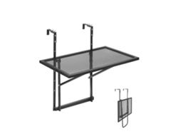 Mesa colgante regulable y resistente en acero inoxidable para balcón Tekmaquinas