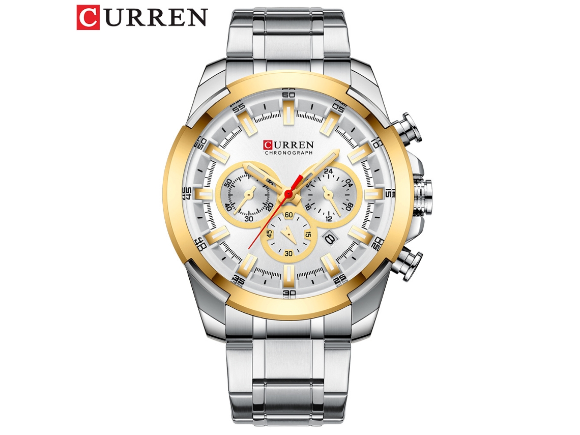 (estilo 1) Relógio Masculino De Negócios Com Seis Ponteiros, Calendário, Pulseira De Aço À Prova D'água E Mecanismo De Quartzo.