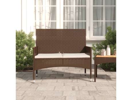 Banco De Jardín VIDAXL Marrón Poli Ratán (90x51x85 cm)