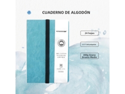 Cuaderno de acuarela azul, 100 % algodón, 300 g/m² (13 x 19 cm)