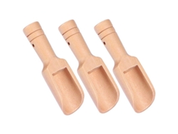 3 Mini Cucharas De Madera Con Mangos Redondos, Para Sales De Baño, Dulces, Hierbas Y Accesorios De Cocina.