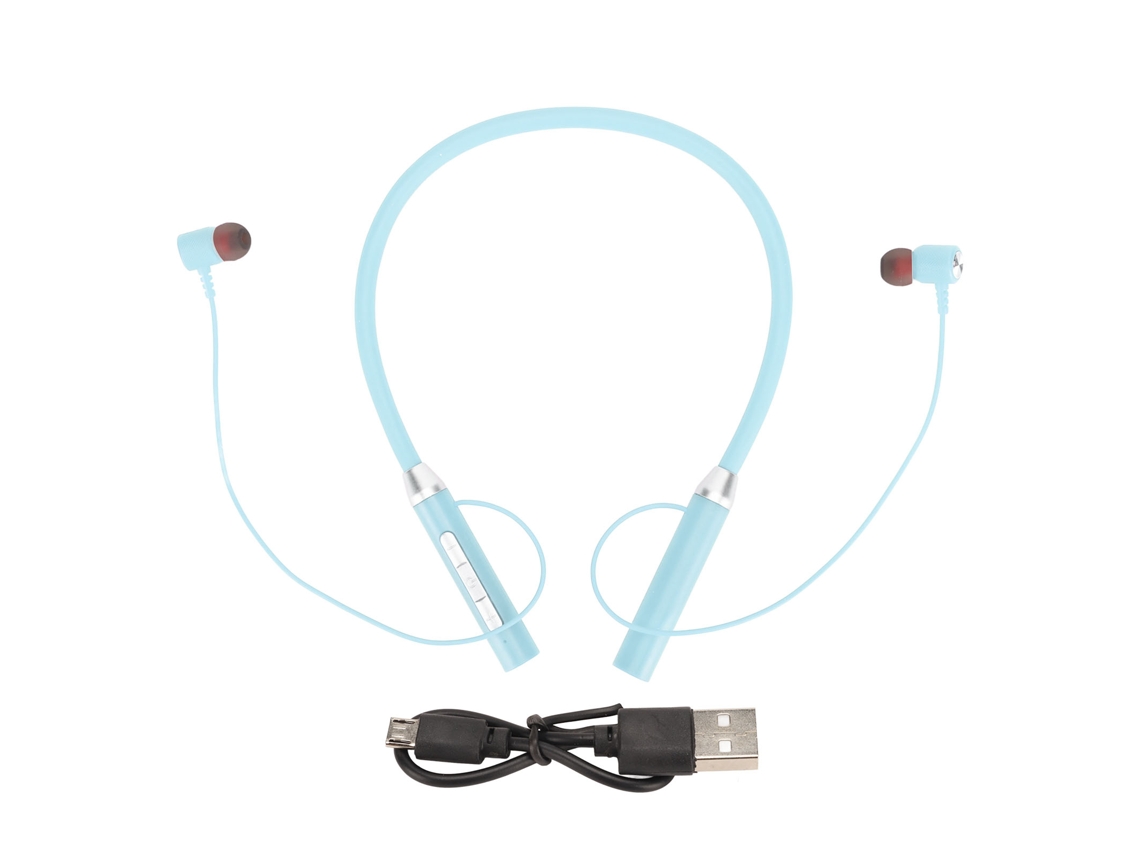Fones De Ouvido Neckband Sem Fio Bluetooth 5.2 Ipx5 À Prova D'água Bass Aprimorado Com Design Magnético Azul