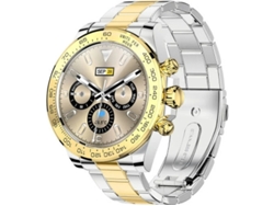 Reloj inteligente deportivo para hombre con Bluetooth 5.0, IP68, monitor de presión arterial, frecuencia cardíaca y control de música (dorado)