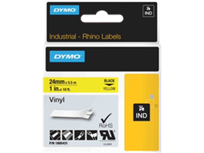 Dymo 1805431 Cinta de vinilo adecuado para ind 24 mm x 5.5 color negro y id124