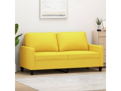 Sofá De 2 Plazas De Tela Amarillo Claro 140 Cm