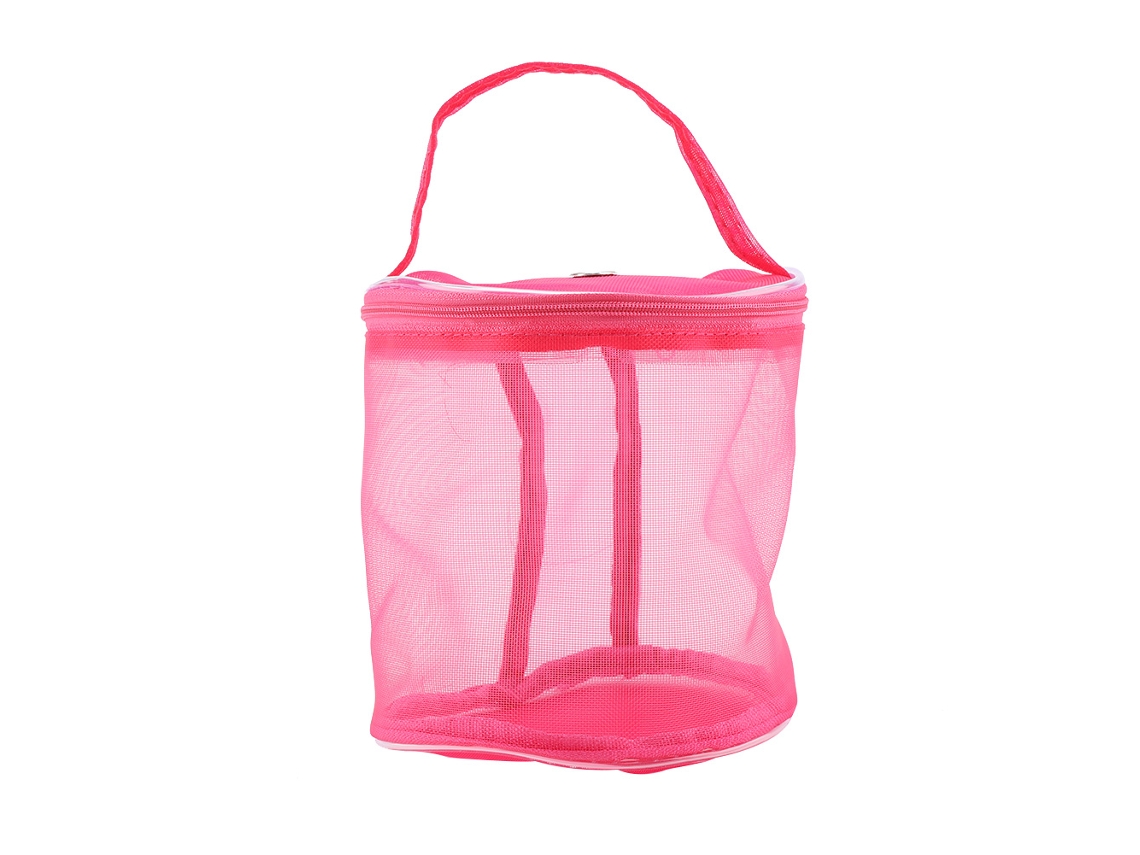 Bolsa De Almacenamiento Cilíndrica Portátil De Malla Para Lana E Hilo - Práctica - Rojo-rosa