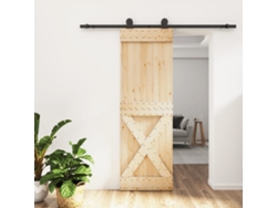 Puerta corrediza | Puerta corredera con herrajes 70x210 cm madera maciza de pino Wsd826585 Lovely Home