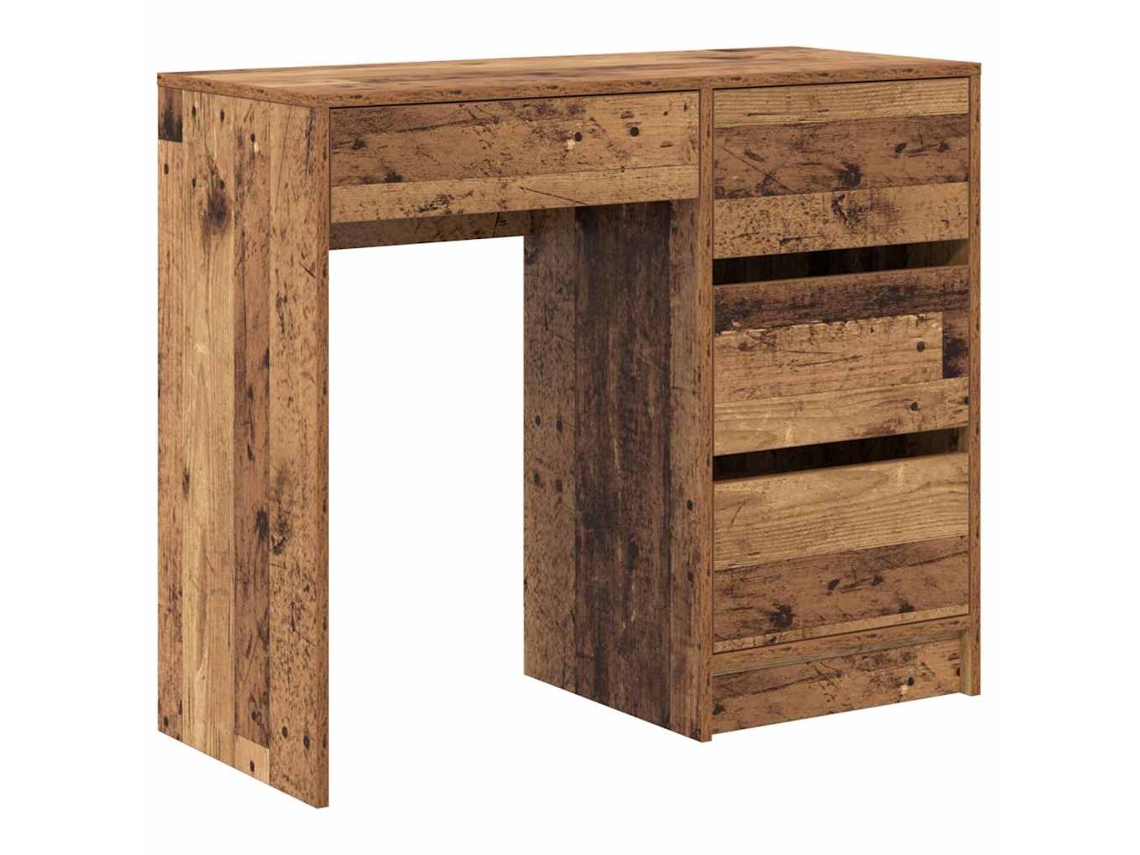 Mesa | Escritorio de madera antigua de 90 x 37,5 x 75 cm, madera tratada.