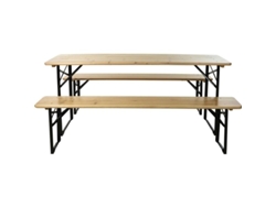 Mesa 2 Bancos Plegables Madera